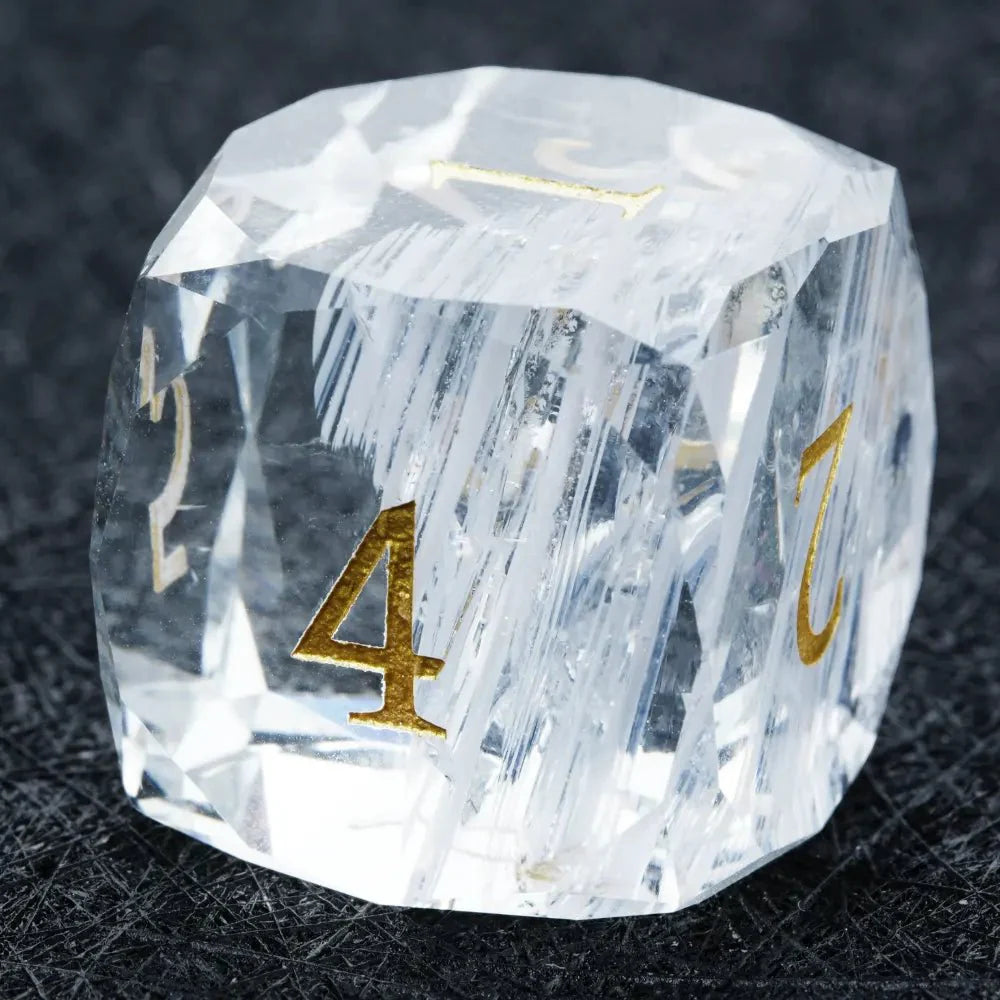 DND Dice-Diamond Cut Crystal Clear Glass Gemstone Dice Set
