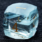 DND Dice | Diamond-cut sky blue transparent glass dice set