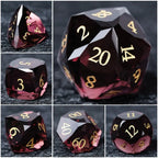 Bear Dice DND Multi-Sided Engraved Glass Gemstone Dice Set