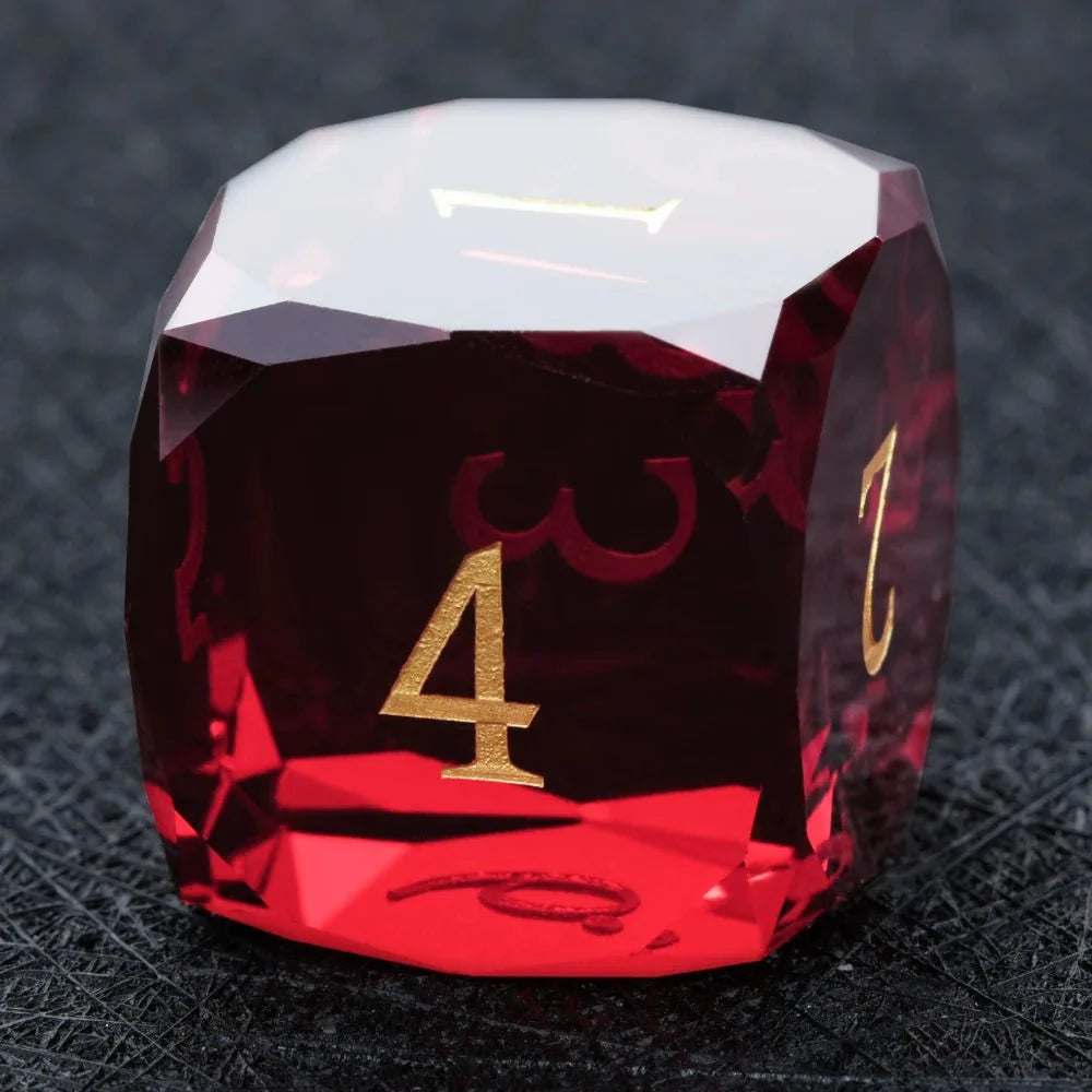 DND Dice-Garnet Red Glass Gemstone Dice Set