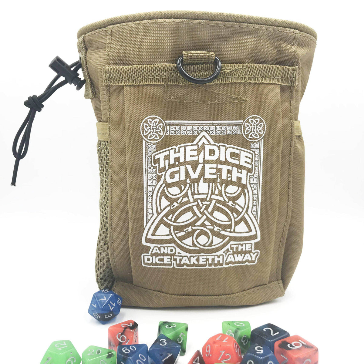 Dice Giveth and Taketh Deluxe Dice Bag - Light Brown