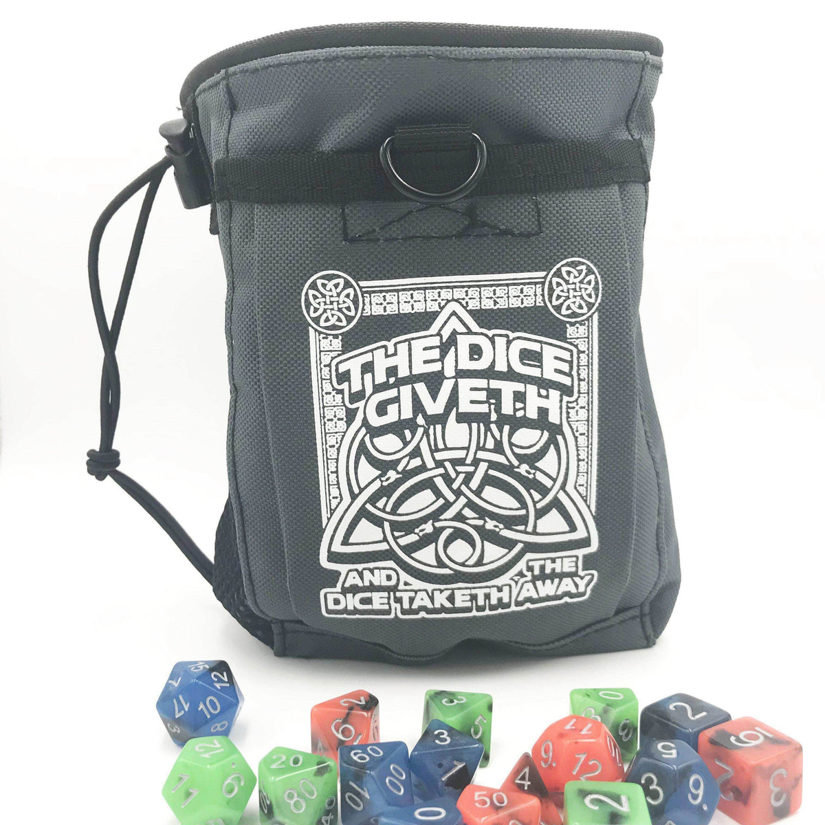 Dice Giveth and Taketh Deluxe Dice Bag - Grey