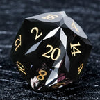 Bear Dice DND Multi-Sided Engraved Glass Gemstone Dice Set