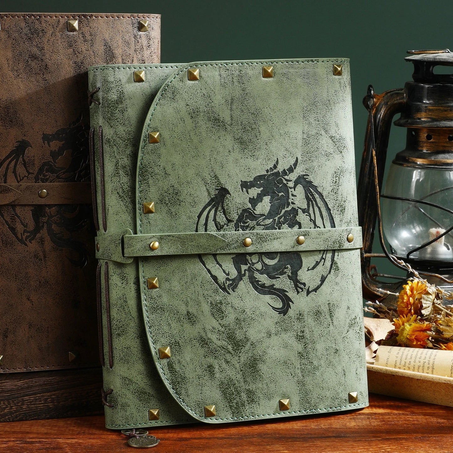 DND Dragon Notebook for Dungeons & Dragons/D&D, Great RPG Accessory Nerdy Gift for DMs and Players, 288 Page A5 Leather Notepad