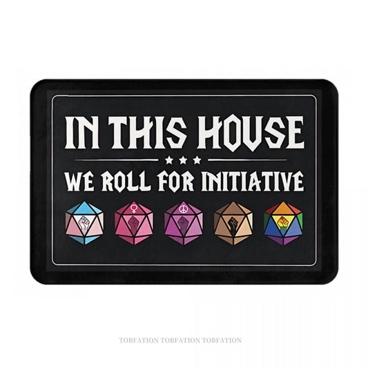 DND Game Non-slip Doormat Kitchen Mat In This House We Roll For Initiative Balcony Carpet Welcome Rug Bedroom Decor