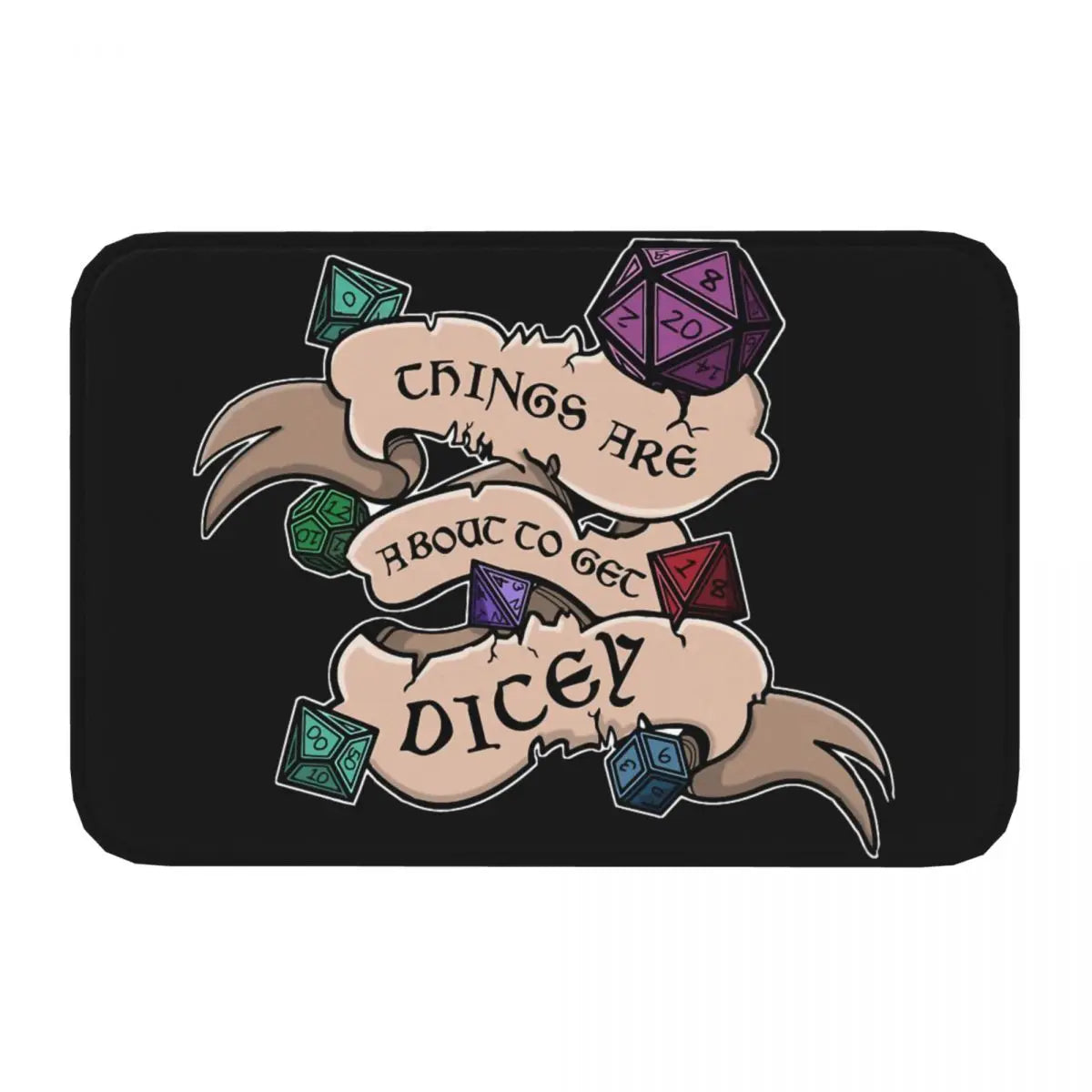 DnD Game Non-slip Doormat Kitchen Mat Things Are About To Get Dicey Floor Carpet Welcome Rug Indoor Decorative