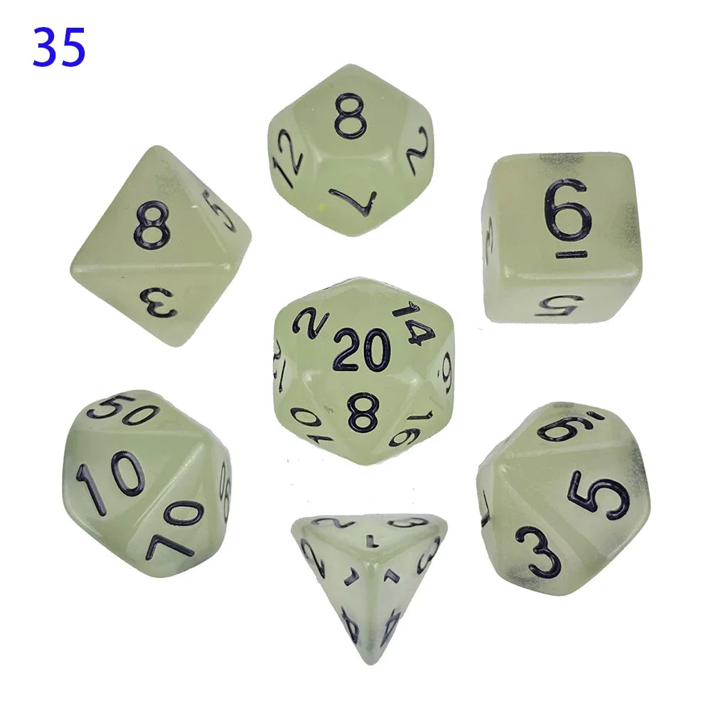 DND Glow-in-the-dark Dice Polyhedral Number Dice D+D Dice Set For Dungeon and Dragon Pathfinder Role Playing Game(RPG)/MTG Game