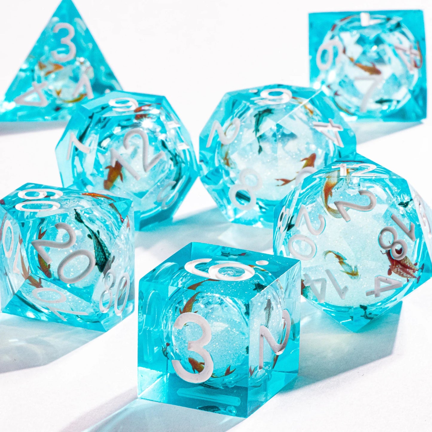 DnD Liquid Core Resin Dice, Handmade Liquid Dice, Polyhedral Dice Set for Dungeons and Dragons, Galaxy Dice Set, dice set dnd