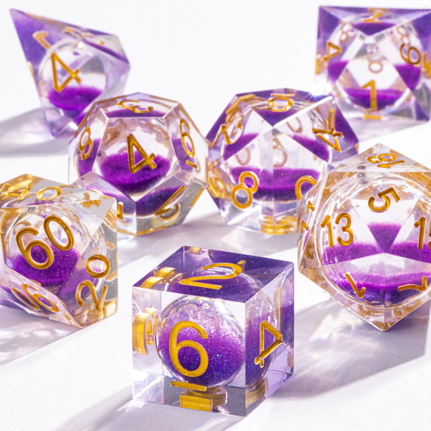 DnD Liquid Core Resin Dice, Handmade Liquid Dice, Polyhedral Dice Set for Dungeons and Dragons, Galaxy Dice Set, dice set dnd