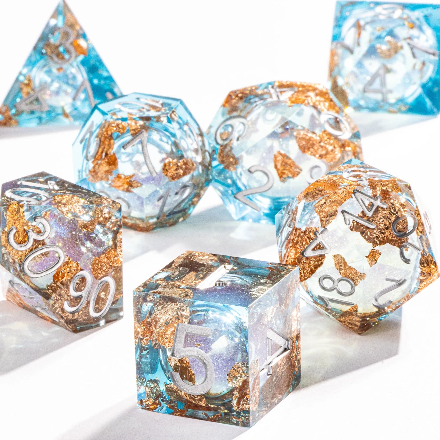 DnD Liquid Core Resin Dice, Handmade Liquid Dice, Polyhedral Dice Set for Dungeons and Dragons, Galaxy Dice Set, dice set dnd