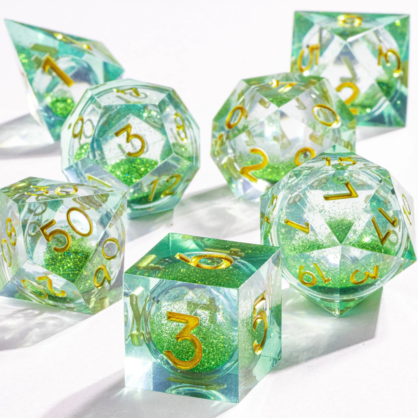 DnD Liquid Core Resin Dice, Handmade Liquid Dice, Polyhedral Dice Set for Dungeons and Dragons, Galaxy Dice Set, dice set dnd