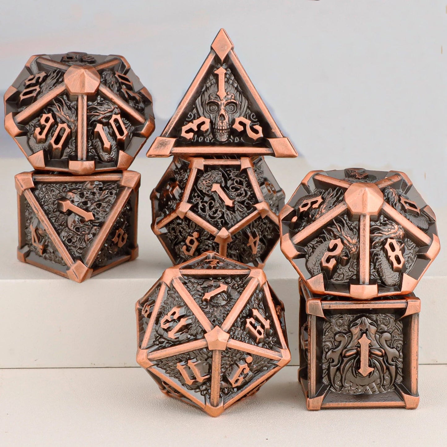 DND Metal Polyhedral Dice Set SetDungeon and Dragon Suitable for Smooth Rolling in RPG and Table Game