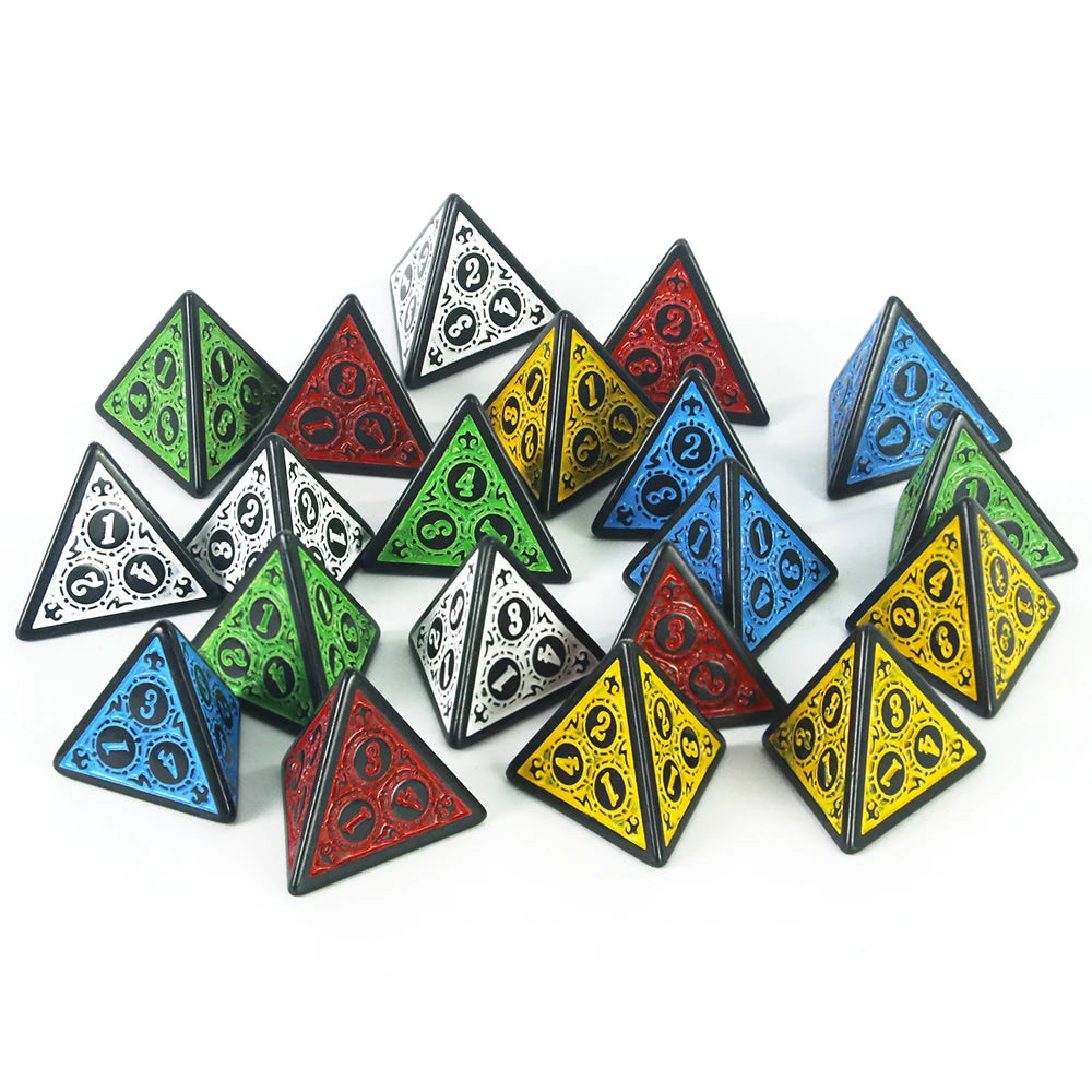 DND Polyhedral D4 Dice Set 10 Pieces 4 Sided Game Dice for DND RPG Role Playing Table Games