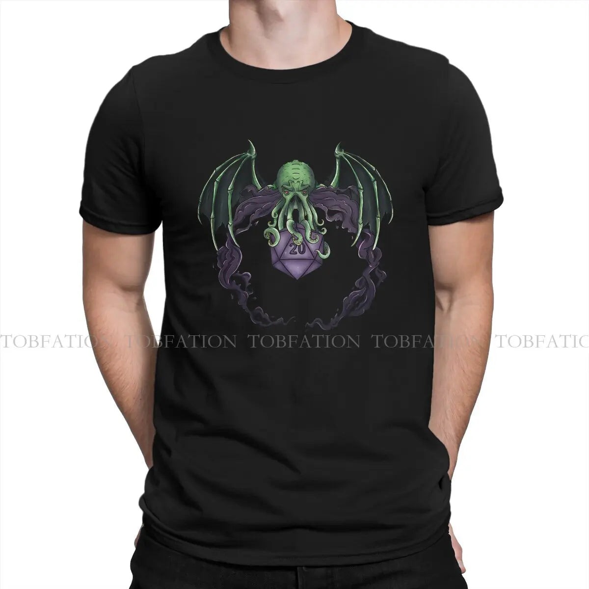 DnD Warlock Symbol Man's TShirt DnD Game O Neck Short Sleeve 100% Cotton T Shirt Humor High Quality Gift Idea