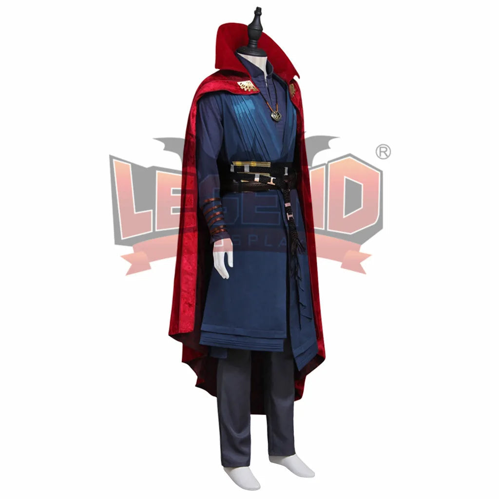 Doctor Stephen Cosplay Stephen Vincent Strange Cosplay Costume Adult Men's Outfit with Cloak Necklace Halloween Party Cape