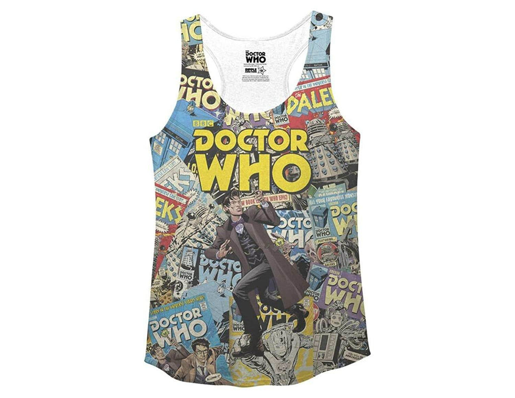 Doctor Who Comic Covers Racerback Tank - L