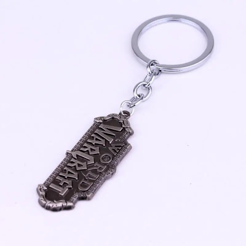 dongsheng Hot Sale BLZ Game World Of Warcraft Keychain Engraved WOW Logo Metal Keyring Fans Men Women Chaveiro Jewelry