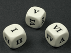 16mm Opaque d6 Roman Numerals I-II-III-IV-V-VI White/black (sold per piece) - 