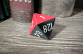 Opaque Black-Red 8-Sided Doubling Cube | 1-128 Backgammon Type Novelty Dice - 