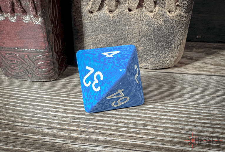 Speckled Water 8-Sided Doubling Cube | 1-128 Backgammon Type Novelty Dice - 