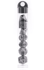 Basic Silver Mini Metal Dice Ancient Effect | (10mm to 15mm) 7-Dice Udixi RPG - 
