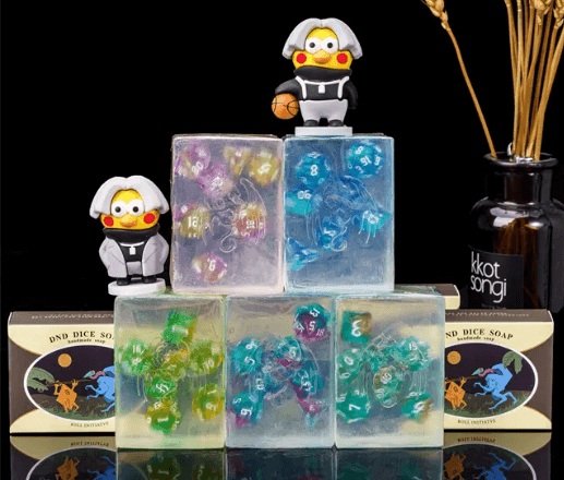 Dice Soap | Lemon Scent Transparent Handmade Soap w/Dice Inside - 