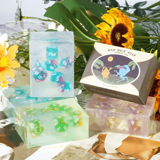 Dice Soap | Lemon Scent Transparent Handmade Soap w/Dice Inside - 