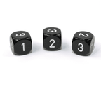 Opaque Black/white 16mm d3 (d6 w/ 1-2-3 twice) Black/white (SOLD PER PIECE) - 