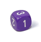 Opaque Purple/white 16mm d3 (d6 w/ 1-2-3 twice) Purple /white (SOLD PER PIECE) - 