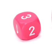 Opaque Pink/white 16mm d3 (d6 w/ 1-2-3 twice) Pink/white (SOLD PER PIECE) - 