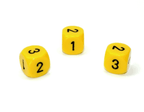 Opaque Yellow/black 16mm d3 (d6 w/ 1-2-3 twice) Yellow/black (SOLD PER PIECE) - 