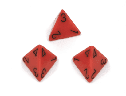 Opaque Polyhedral Orange /black d4 | 4-Sided Dice (sold per die) - 