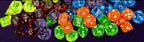 Translucent Polyhedral Rad Green/white 7-Die Set (with bonus die) - 