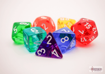 Prism Translucent GM & Beginner Player Polyhedral 7-Die Set - 