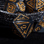 Giant Fighter Pearl Dice (7) with Gold Numbers JUMBO Dice Set (Available in Several Colors) - White w/Gold