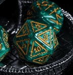 Giant Fighter Pearl Dice (7) with Gold Numbers JUMBO Dice Set (Available in Several Colors) - White w/Gold