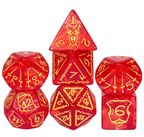 Giant Fighter Pearl Dice (7) with Gold Numbers JUMBO Dice Set (Available in Several Colors) - White w/Gold