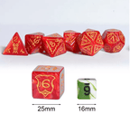 Giant Fighter Pearl Dice (7) with Gold Numbers JUMBO Dice Set (Available in Several Colors) - White w/Gold