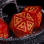 Giant Fighter Pearl Dice (7) with Gold Numbers JUMBO Dice Set (Available in Several Colors) - White w/Gold