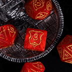 Giant Fighter Pearl Dice (7) with Gold Numbers JUMBO Dice Set (Available in Several Colors) - White w/Gold