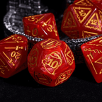Giant Fighter Pearl Dice (7) with Gold Numbers JUMBO Dice Set (Available in Several Colors) - White w/Gold