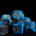Giant Fighter Pearl Dice (7) with Gold Numbers JUMBO Dice Set (Available in Several Colors) - White w/Gold