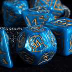 Giant Fighter Pearl Dice (7) with Gold Numbers JUMBO Dice Set (Available in Several Colors) - White w/Gold
