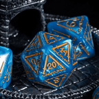 Giant Fighter Pearl Dice (7) with Gold Numbers JUMBO Dice Set (Available in Several Colors) - White w/Gold
