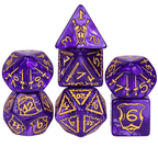 Giant Fighter Pearl Dice (7) with Gold Numbers JUMBO Dice Set (Available in Several Colors) - White w/Gold