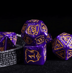 Giant Fighter Pearl Dice (7) with Gold Numbers JUMBO Dice Set (Available in Several Colors) - White w/Gold