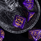Giant Fighter Pearl Dice (7) with Gold Numbers JUMBO Dice Set (Available in Several Colors) - White w/Gold
