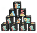 (Black) Dinosaur Dice | Printed d6 Dice Featuring Cute Dinos Numbered - 1 Dice