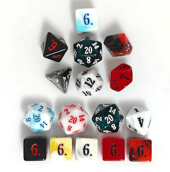 Random Blend | 7-Dice Acrylic Dice Set DND Dice Mystery - 