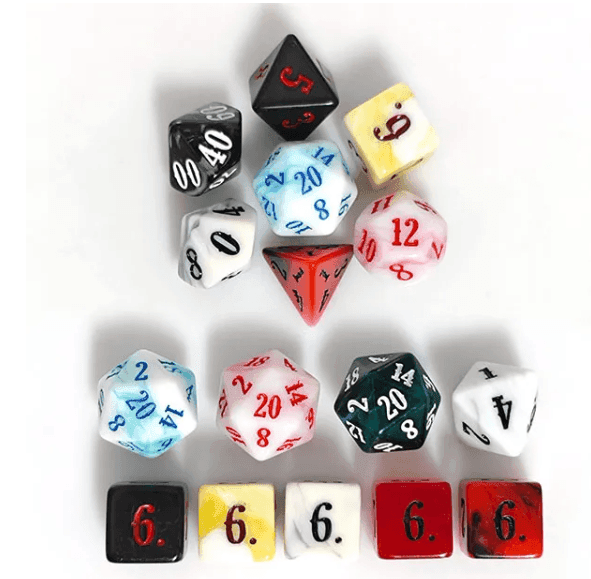 Random Blend | 7-Dice Acrylic Dice Set DND Dice Mystery - 